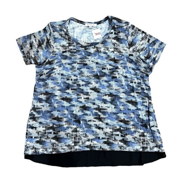 Rose+Olive Blue Gray Black Knit Plus Top Blouse Shirt 1X NWT - Picture 1 of 4